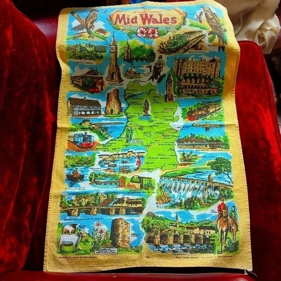 Vintage  Wales Tea Towel - Picture 2 of 10